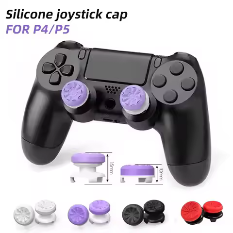2pcs Hand Grip Extenders Caps For PS4 Game Controller Gamepad Thumb Stick Grips High/Low Rise Covers For PS4 PS5 Galaxy Joystick
