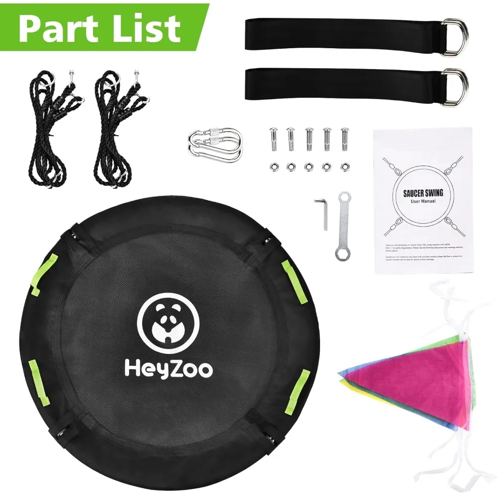 Tree Swing, 48 or 60 inch Swing for Whole Family, 900lbs Weight Capacity, w/Adjustable Hanging Straps, for Outdoor Backyard