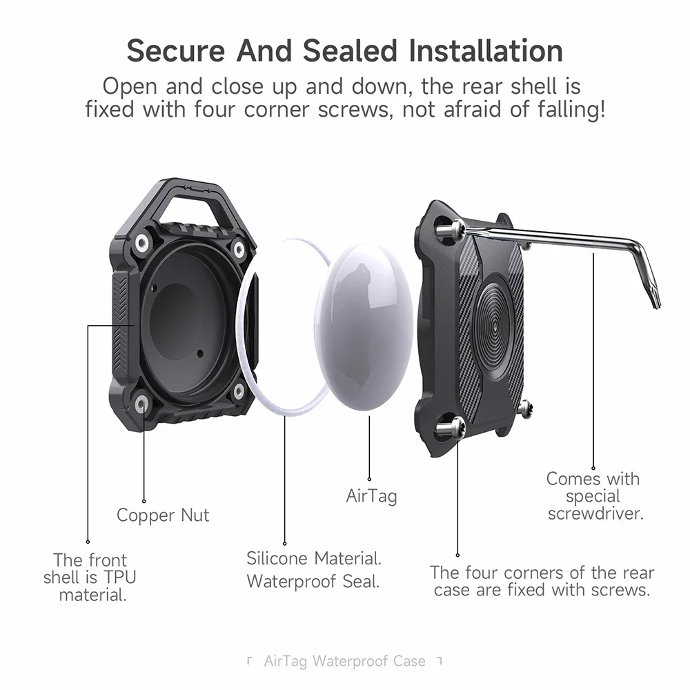 Case for Apple Airtag Holder Locator Protective Cover Airtag Waterproof Anti-lost Anti-scratch Case With Keychain Accessories