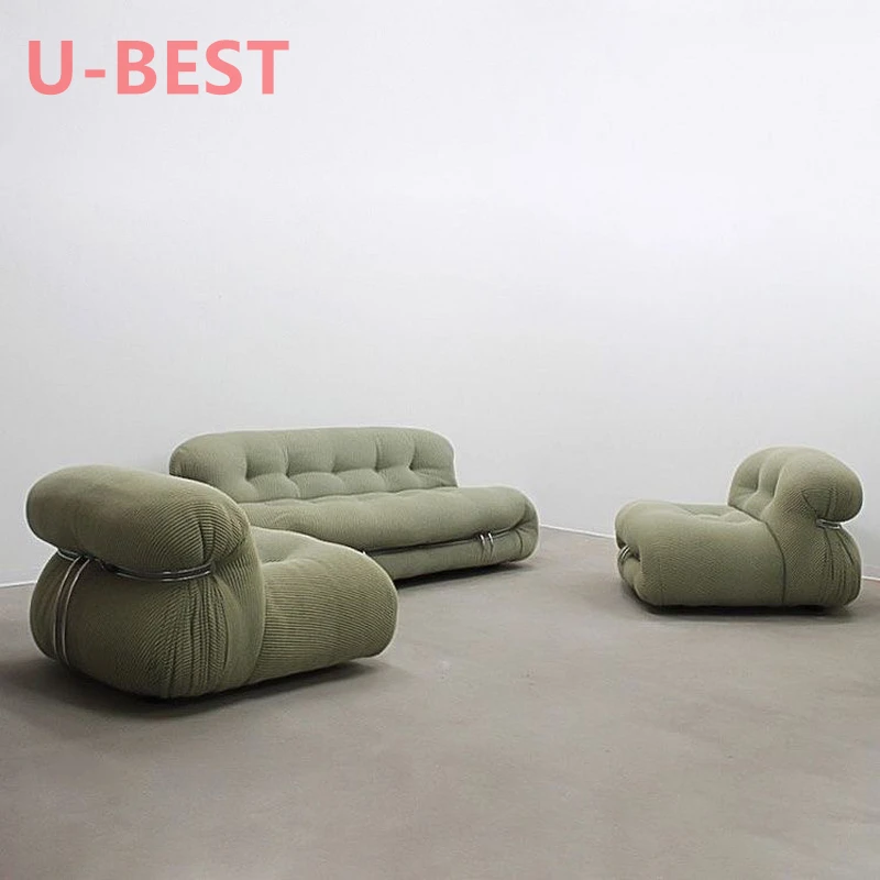 U-BEST Vintage Design Living Room Furniture Single Seater Lounge Chair Lazy Hippo Sofa Recliner Designer Occasional Soriana Sofa