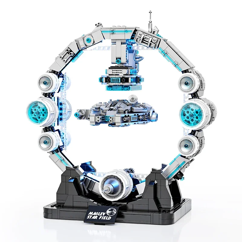 1196PCS MOC Technical Maglev Falcon Spaceship Building Blocks Magnetic Suspension Space War Spacecraft Bricks Toys Gifts