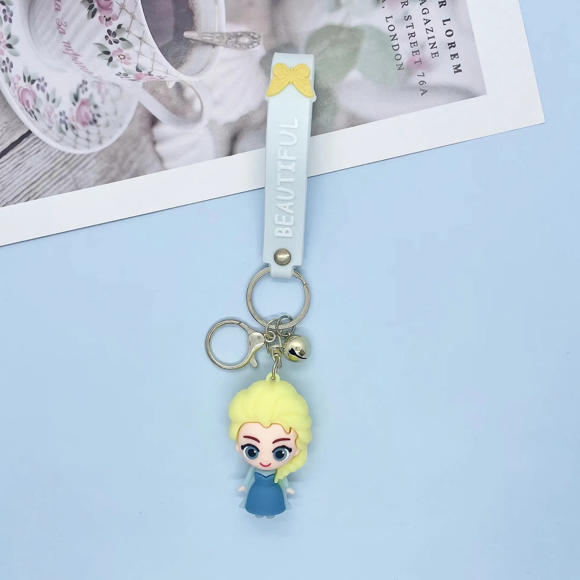 Disney Frozen Princess Elsa Anna Anime Cartoon Pendant Keychain Holder Car Keyring Mobile Phone Bag Hanging Jewelry Accessories image 2