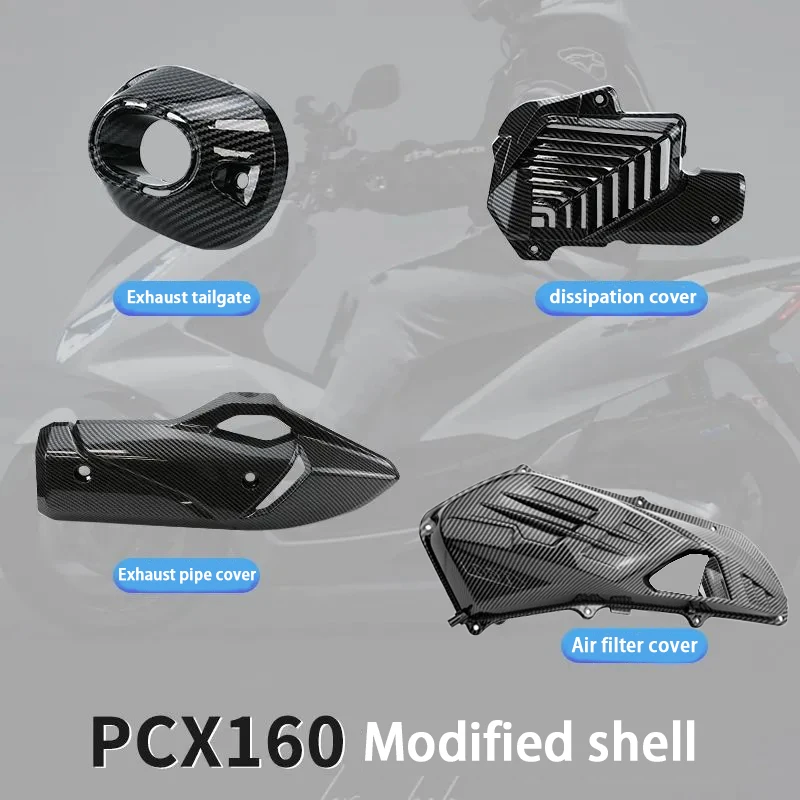 4pcs Motorcycle Accessories for Honda PCX 160 125 PCX125 PCX160 Air Filter Heat Dissipation Exhaust Cover Replacement Cover - Image 4