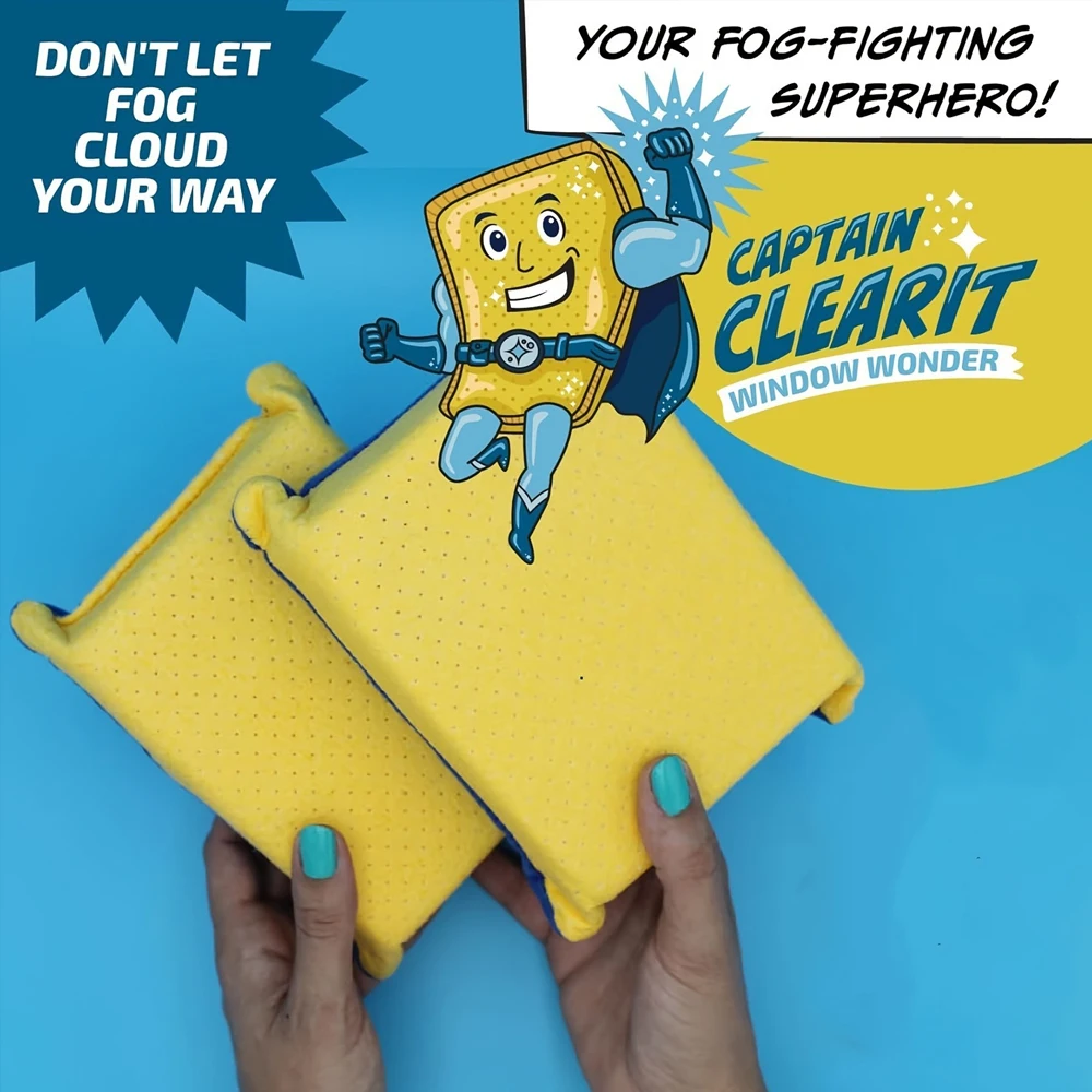 Large, Super Absorbent, Anti-Fog Sponge, Suitable for Cars, Mirrors, Glass, Etc. - Leaves No Marks and Is Easy to Clean, a Universal Cleaning Tool for Both Indoor and Outdoor Use |   Optimistic Design |   Absorbent Sponge