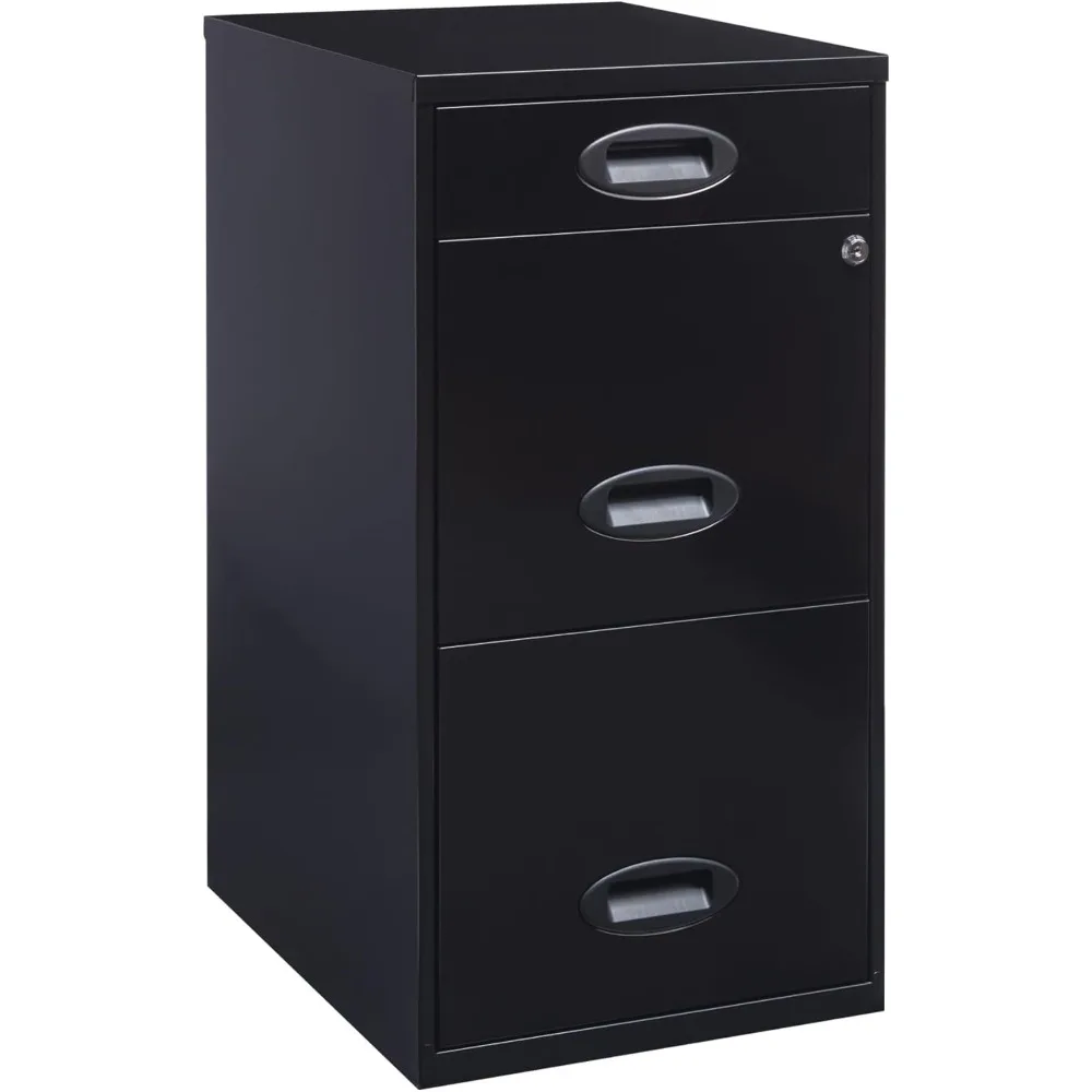 

18"D 3-Drawer Organizer Vertical File Cabinet, Black