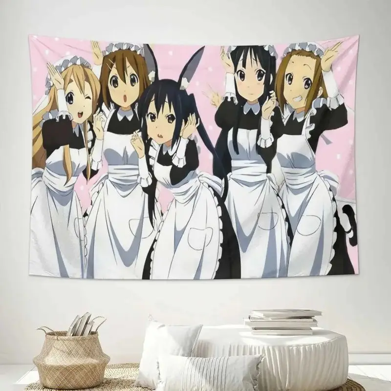 VIKAMA Aesthetic Pink Anime Maid Girls Wall Hanging Kawaii Manga Wall Art for Girls Room Dorm Teen Room Decor Cute Cozy Gift