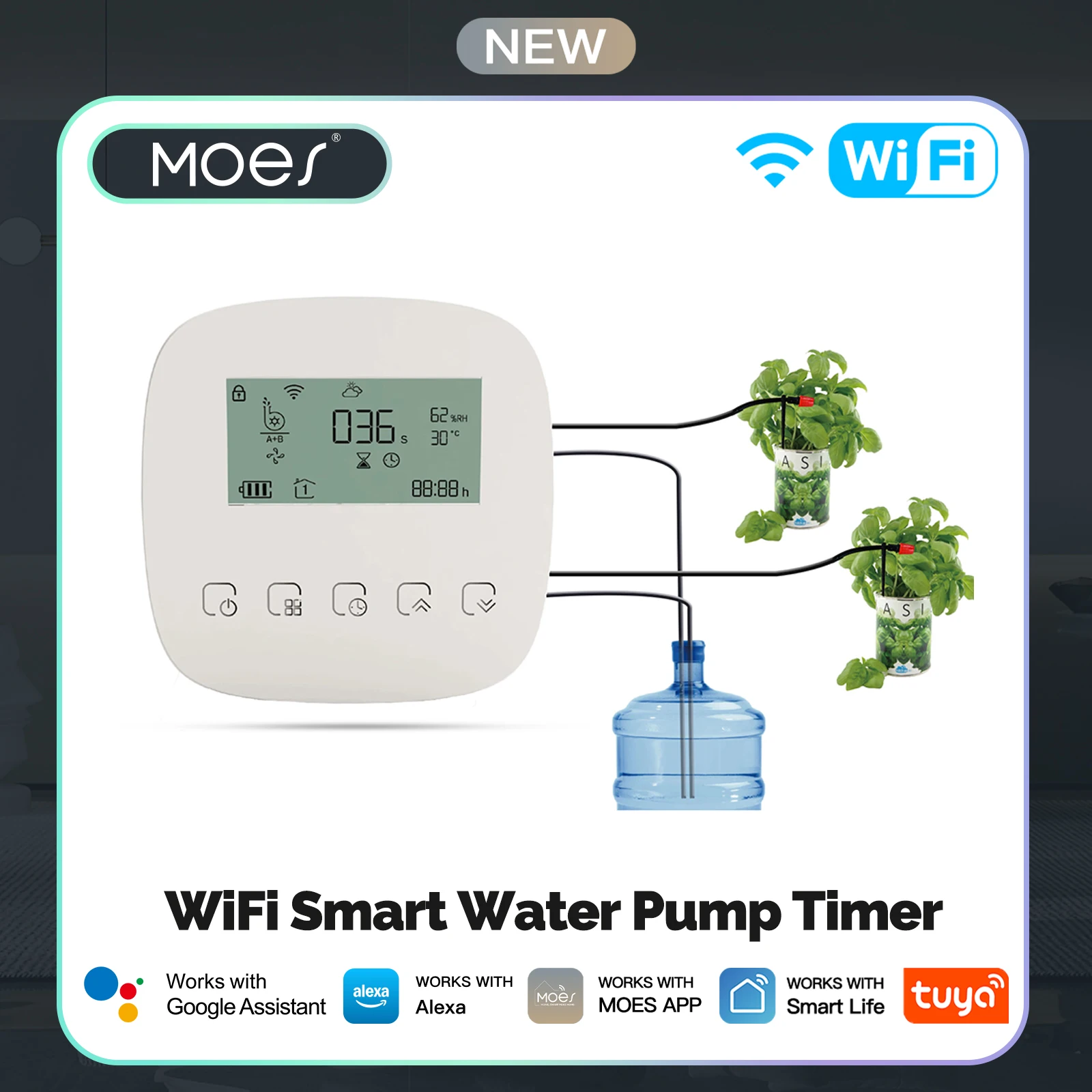 

WiFi Tuya Smart Watering Machine Automatic Micro-drip Irrigation System Plants Controller System Irrigation Tool Alexa Google