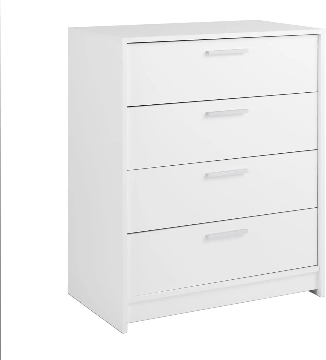 Comò a quattro cassetti, 18 "D X 30" W x 36.5 "H, semplicemente bianco