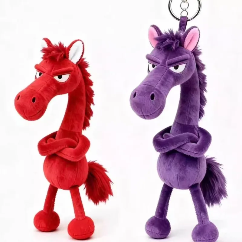 Nuovo portachiavi cavallo nero ad alto freddo peluche zaino ciondolo decorazione anno del cavallo peluche regali di Capodanno giocattoli per bambini