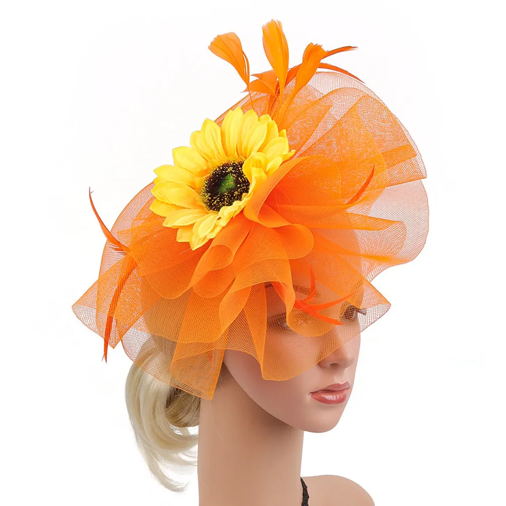 

Sunflower Headband Fascinator Women's Elegant Headwear Creative Design Tea Party Hat Fashionable Dressy Costume Accessory