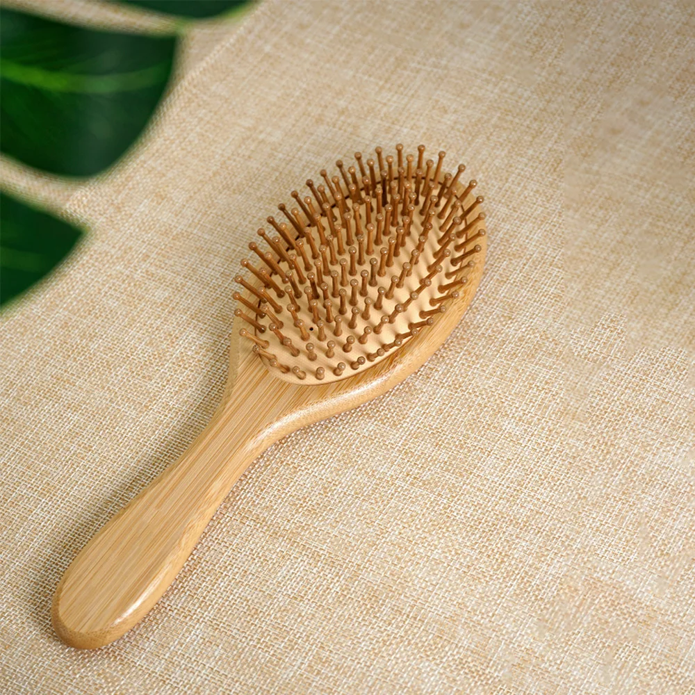 1-teiliges Premium-Haarbürsten-Set aus Bambus mit eleganter Geschenkbox, breitzahniger Entwirrer und Kopfhautmassagegerät für Männer/Frauen – Detail 3