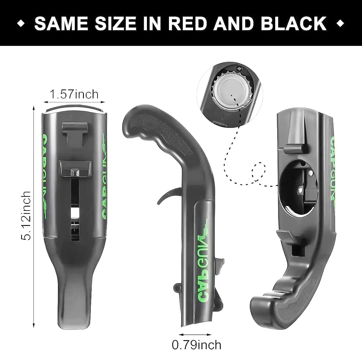 Portable Cap Gun Bottle Opener Launcher Shooter Funny Shooting Gun Creative Beverage Bottle Opener Suitable for Party Games