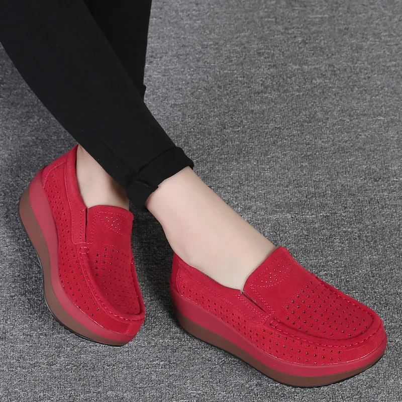 

Женские мягкие боты большого размера Bean oes, весна-лето, Thi Heel, наклонный каблук Mom oes Swing oes, одинарные из воловьей кожи с вырезами...