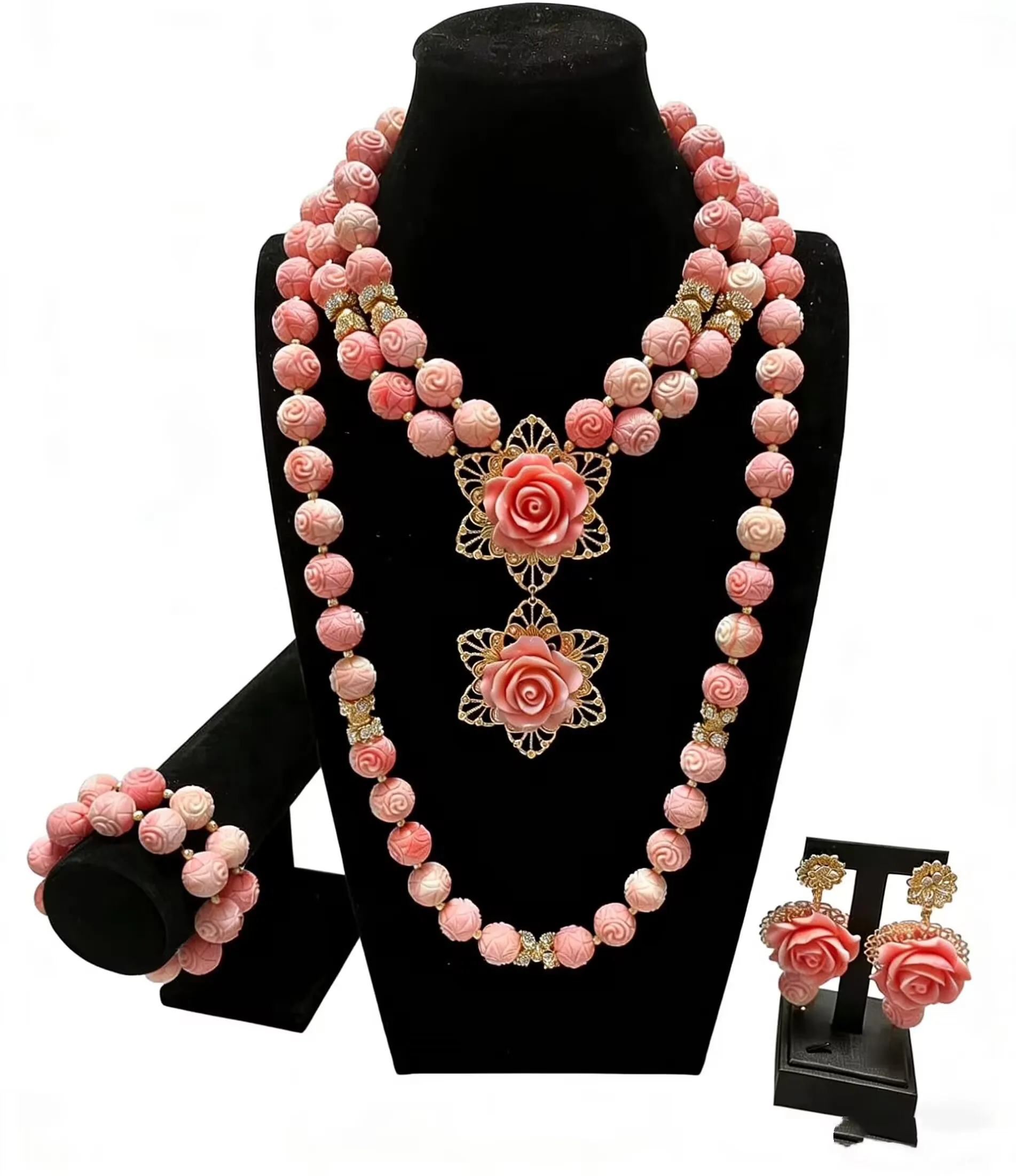 

Африканское многослойное длинное ожерелье с бусинами для чернокожих женщин, винтажное украшение в этническом стиле для свадьбы, выпускного или вечеринки