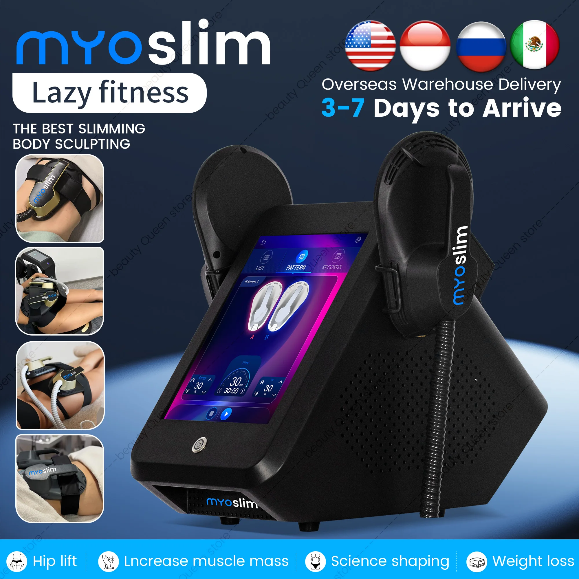 Myoslim 6500W High-Energy RF Body Slimming Machine Portable Electromagnetic Muscle Stimulator for Fat Removal And Weight Loss
