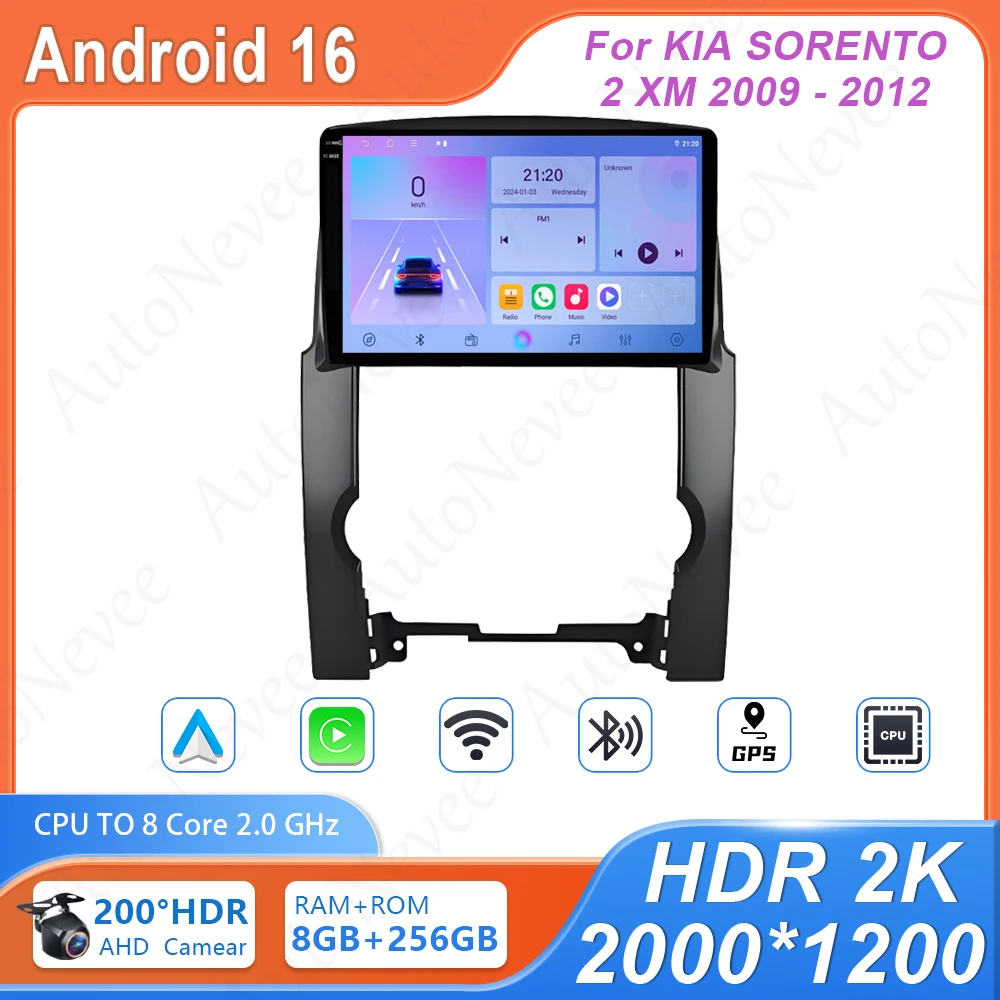 

Android Car Radio For KIA SORENTO 2 XM 2009 - 2012 Stereo Multimedia Player Carplay Auto GPS Video GPS Navigation Head Unit CPU
