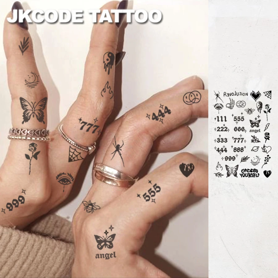 

Waterproof Semi-permanent Tattoos, MINIMAL TATTOO Hands, Cute Goth Style, Lovely Stars, Temporary Tattoos,Lasts 1-2 Weeks