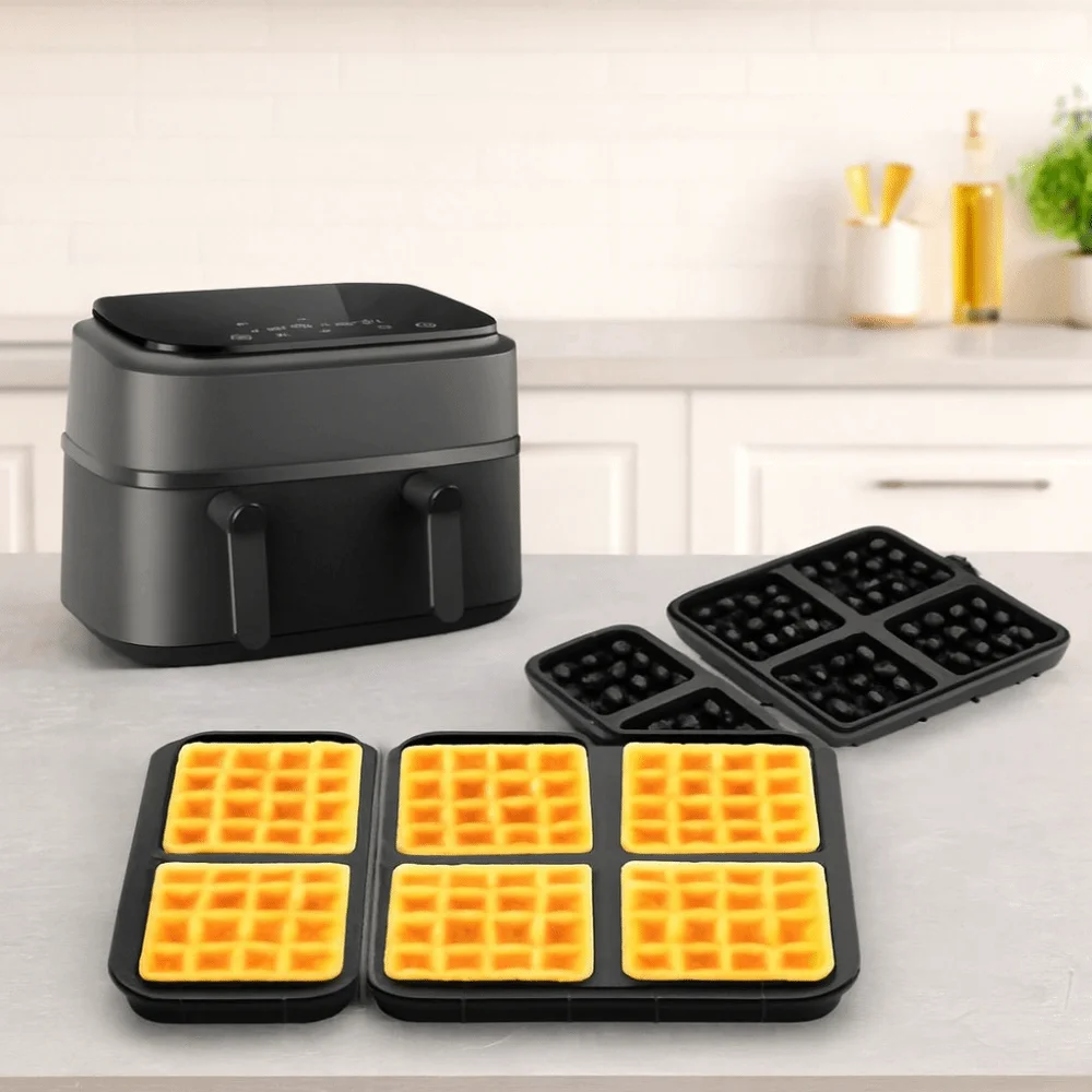 

Набор из 2 силиконовых форм для аэрофритюрницы: термостойкие, антипригарные, для выпечки вафель (квадратные/прямоугольные), для духовки