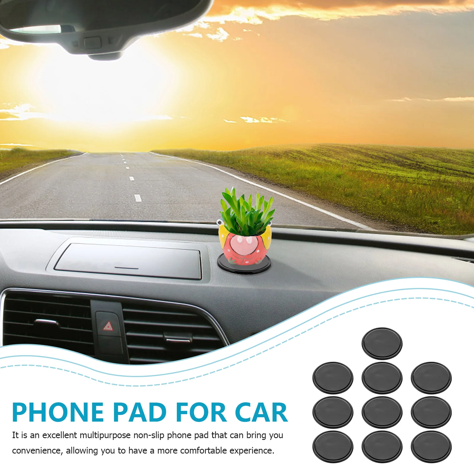 10Pcs PU Phone Pad Non Dashboard Mat for Car Auto Accessories Sturdy Wear Resistant Use Phone Holder