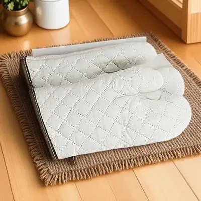 

2pcs Heat Resistant Oven Mitts Insulation Gloves Cotton Pot Mitts Hot Microwave Disposable Kitchen Cooking BBQ Gifts