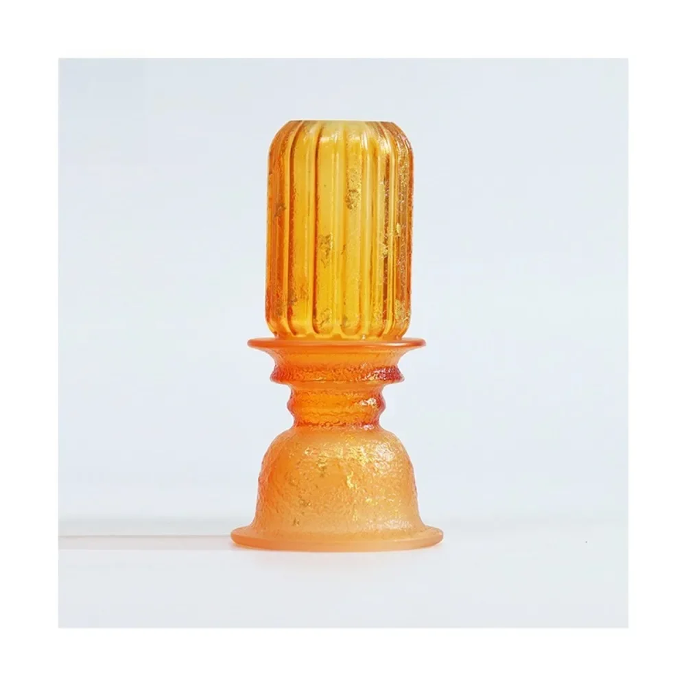 Chinese Retro Traditional Crystal Candlestick Elegant Luminous Moon Dome Candlestick Crystal Decoration Home