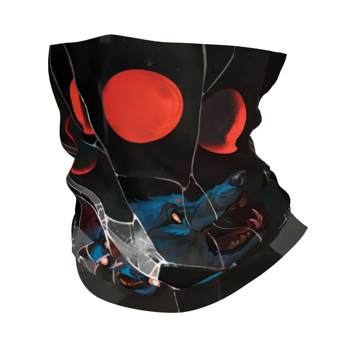 Wolf Demon Lunar Eclipse Scarf Neckerchief Neck Face Mask Polyester