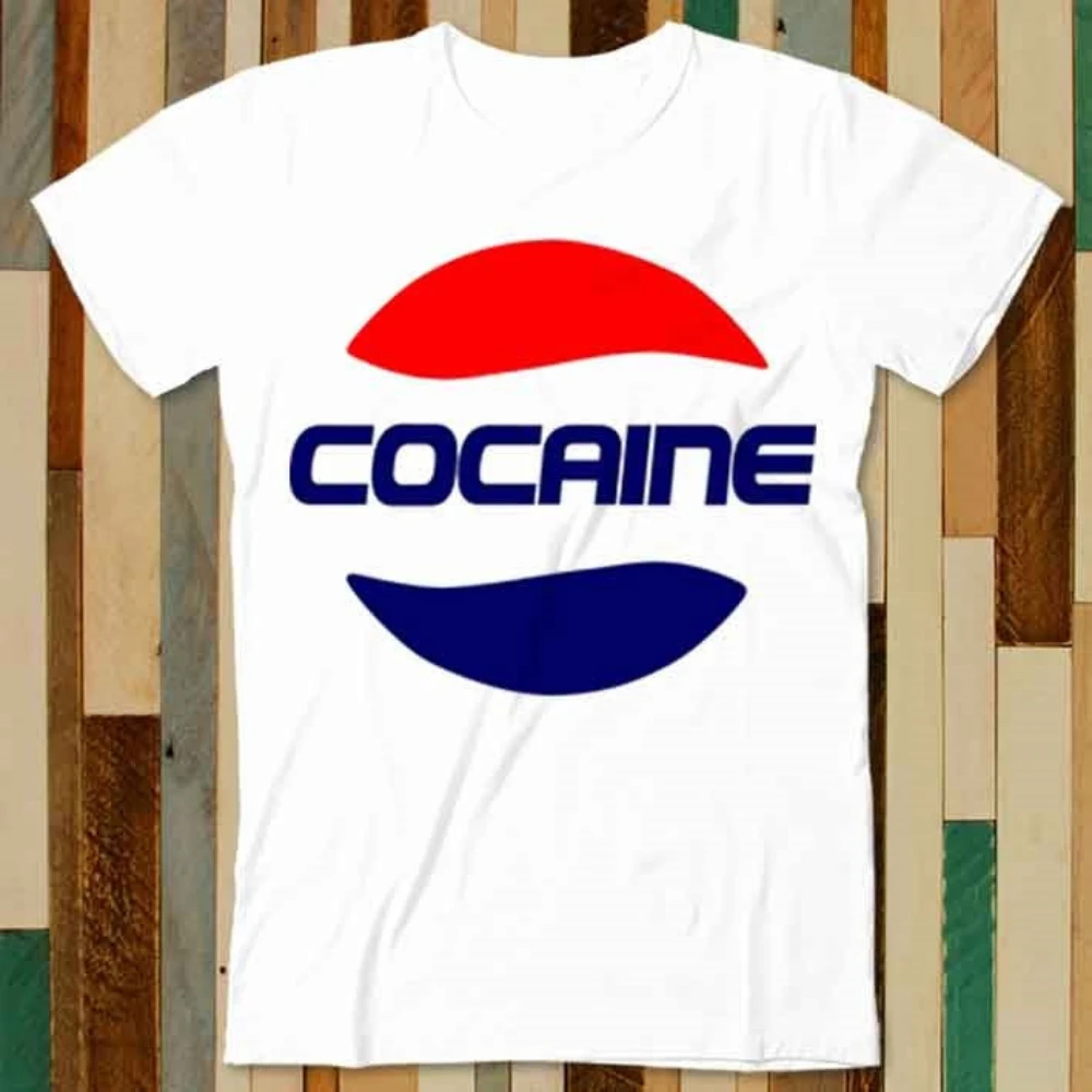 Camiseta con Logo de Drogas y Cocaína, Divertida, para Adultos, Unisex, Hombres y Mujeres, Diseño Retro, Vintage, Estilo Harajuku