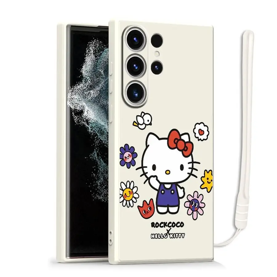 Custodia morbida per Samsung Galaxy S21 Plus Note 20 10 Ultra S23 S25 Edge S22 Ultra S20 S24 FE Hello Kitty Divertente