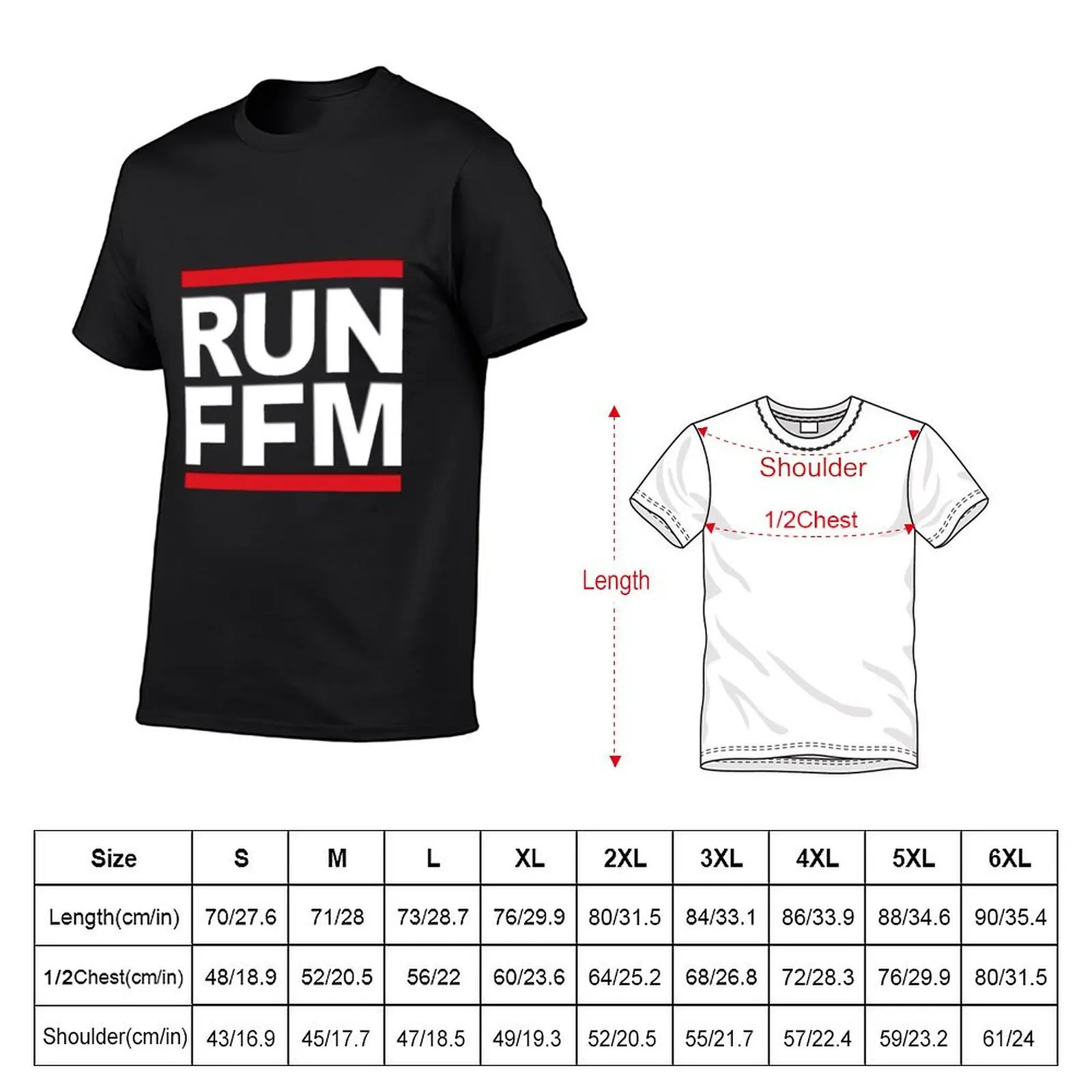 Run Ffm Red and White T-Shirt sports fans plus sizes oversized mens graphic t-shirts big and tall