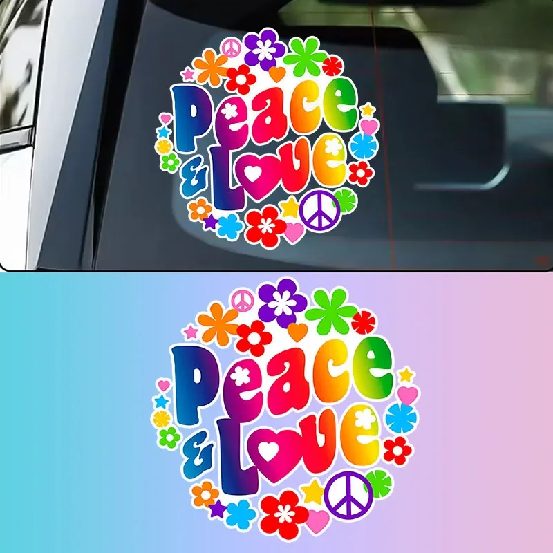 

Яркие наклейки на бампер автомобиля в стиле хиппи с изображением цветов, легко наклеиваются, красочный цветочный дизайн, яркие декоративные автомобильные наклейки, легко приклеиваются.