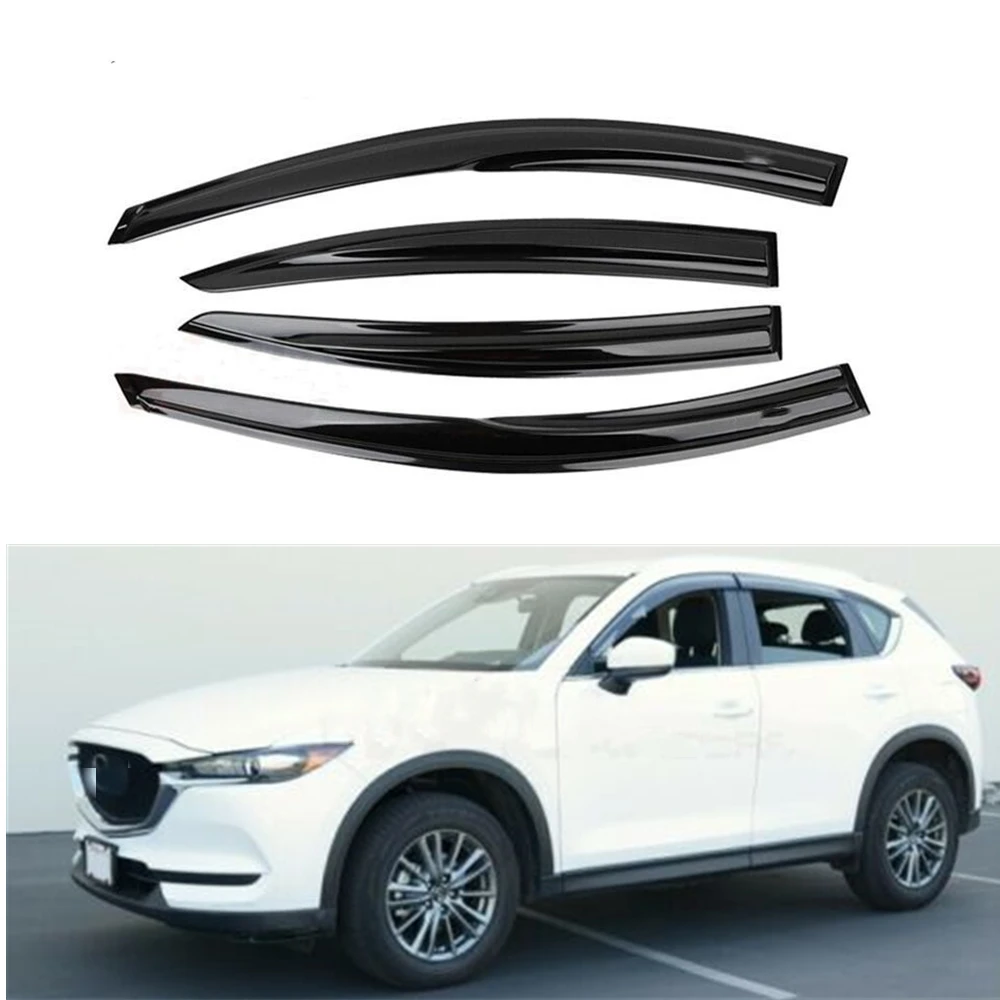 For Mazda CX-5 CX5 2018 2019 2020 2021 Side Window Vent Visor Sun Rain Deflector Guard Awnings Shelters Adhesive Cover Trim