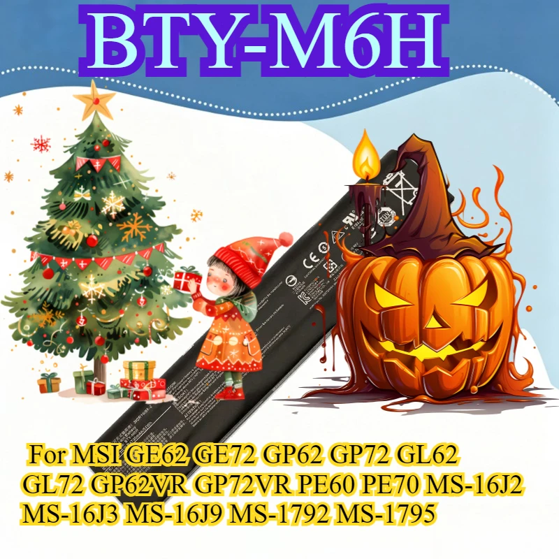 

Новая батарея BTY-M6H для MSI GE62 GE72 GP62 GP72 GL62 GL72 GP62VR GP72VR PE60 PE70 MS-16J2 MS-16J3 MS-16J9 MS-1792 MS-1795