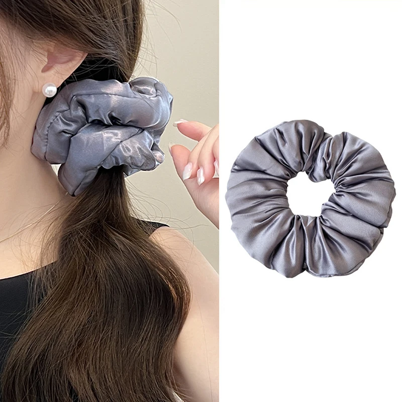 Pillow Sleep Headband Elastic Ponytail Scrunchie For Women Hair Accessories Girls Soft Solid Satin Filled Cotton Big Bands