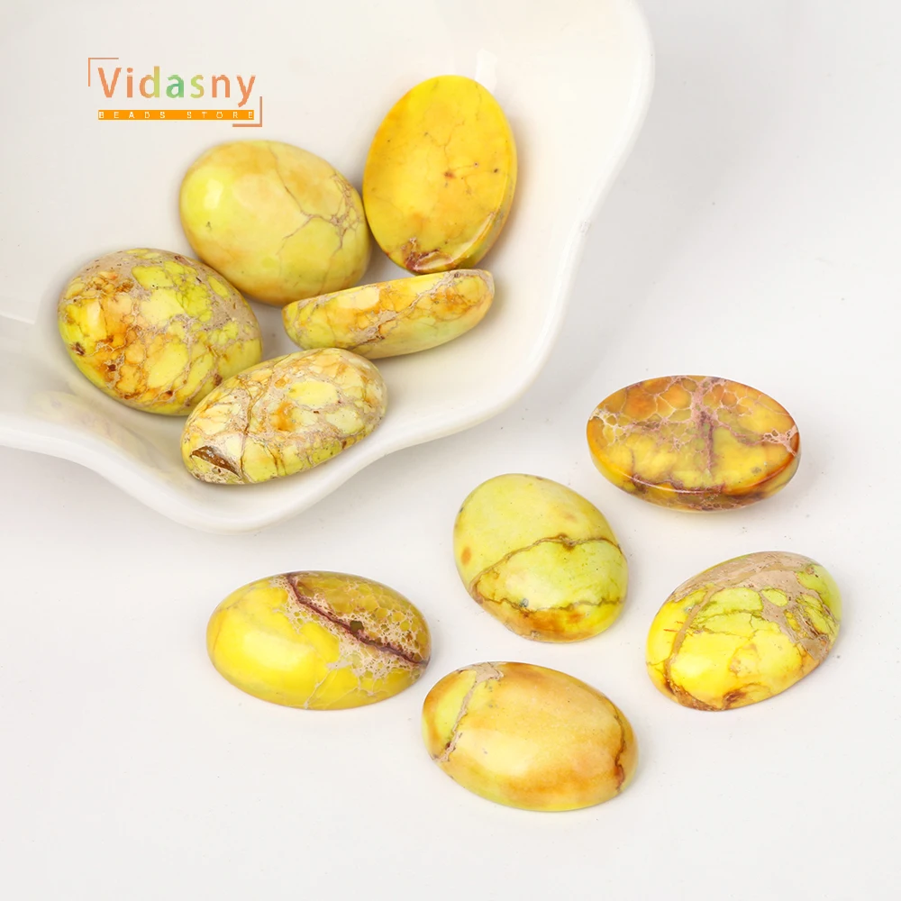 2 шт. 13x18 мм натуральный камень желтый морской осад яшма Jie Mian для изготовления ювелирных изделий круглые свободные аксессуары «сделай сам» браслет ожерелье