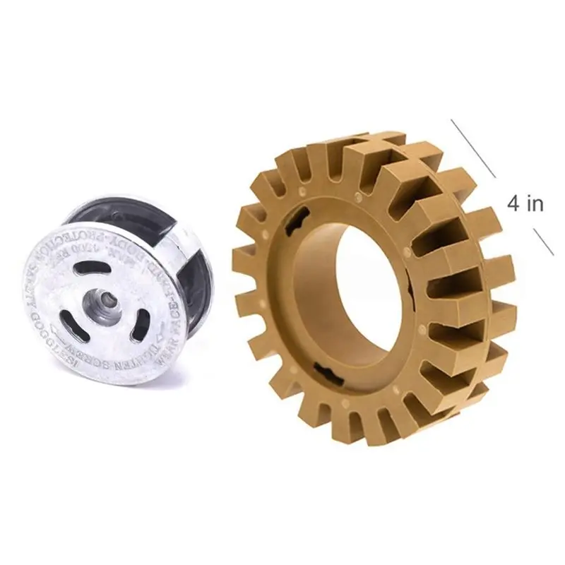 AS94-Aluminum Bracket Included Adhesive Remover Eraser Wheel Kit, Hollow Rubber Wheel& Grinding Head Single Wheel