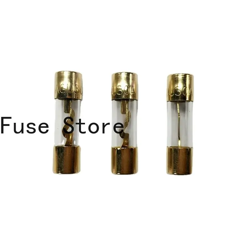 

5PCS 5AG Explosion-proof Glass Fuse Tube Gold-plated Tubular 10*38mm 30A 250V