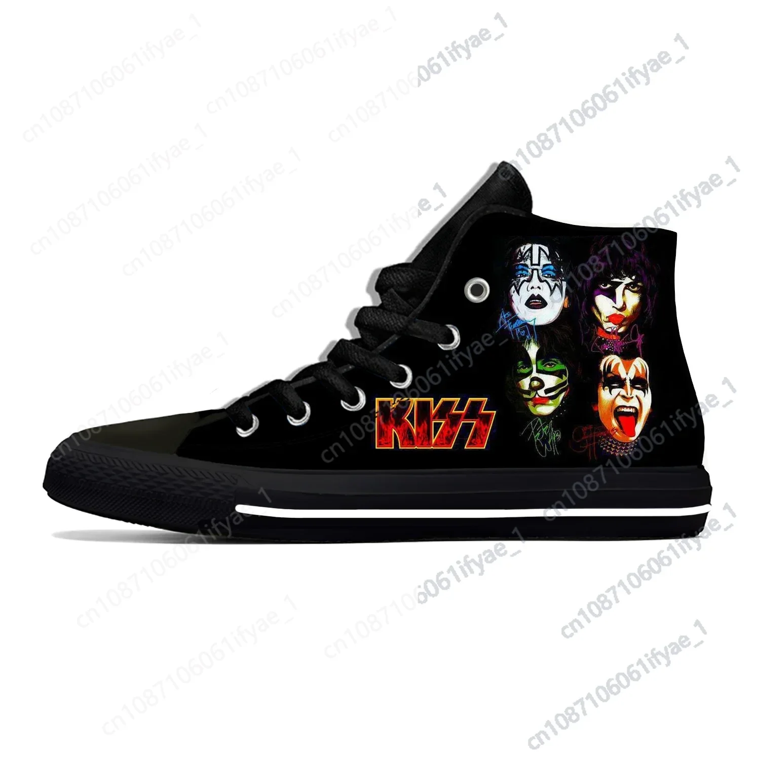 Hete Zomer Heavy Metal Muziek Kiss Rock Band Nieuwigheid Casual Nieuwste Schoenen Hoge Mannen Vrouwen Mode Sneakers Klassieke Board Schoenen