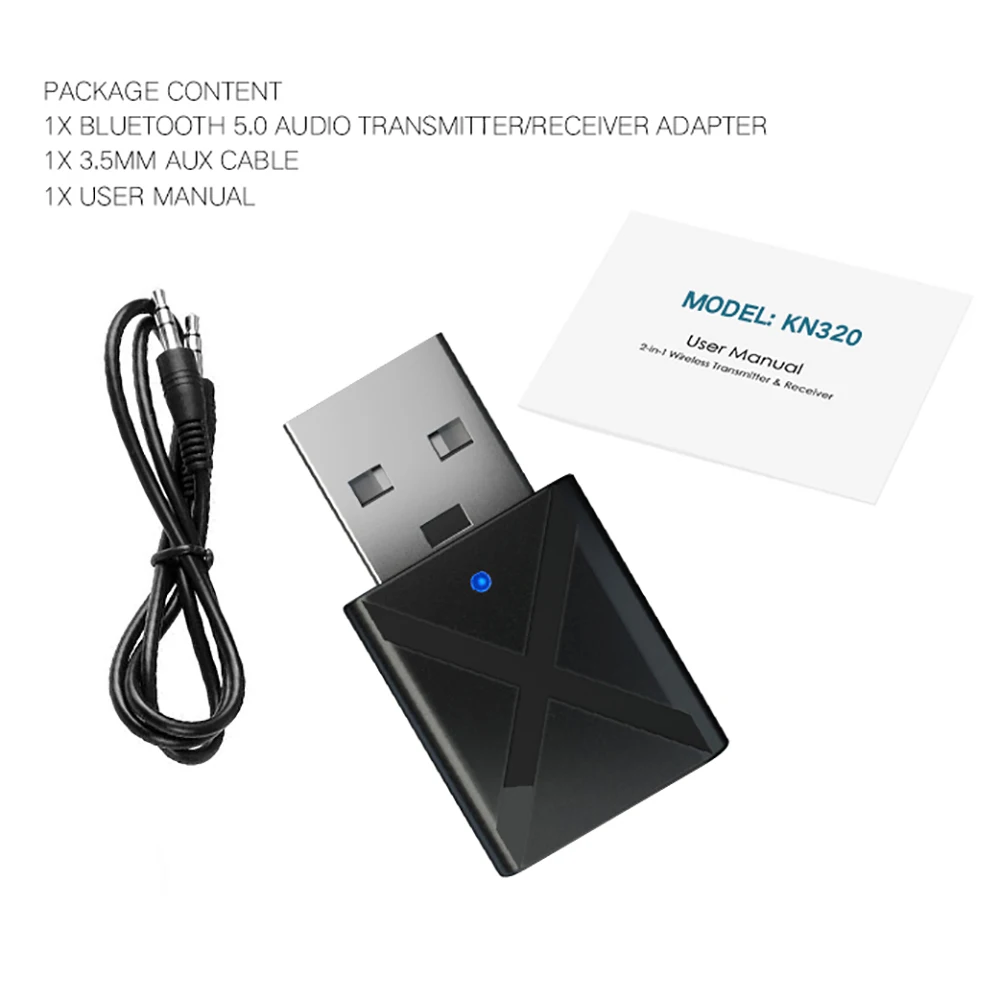 Bluetooth 5.0 Audio Receiver Transmitter Mini 3.5mm AUX Jack Stereo Bluetooth Transmitter USB Wireless Adapter For TV PC Car