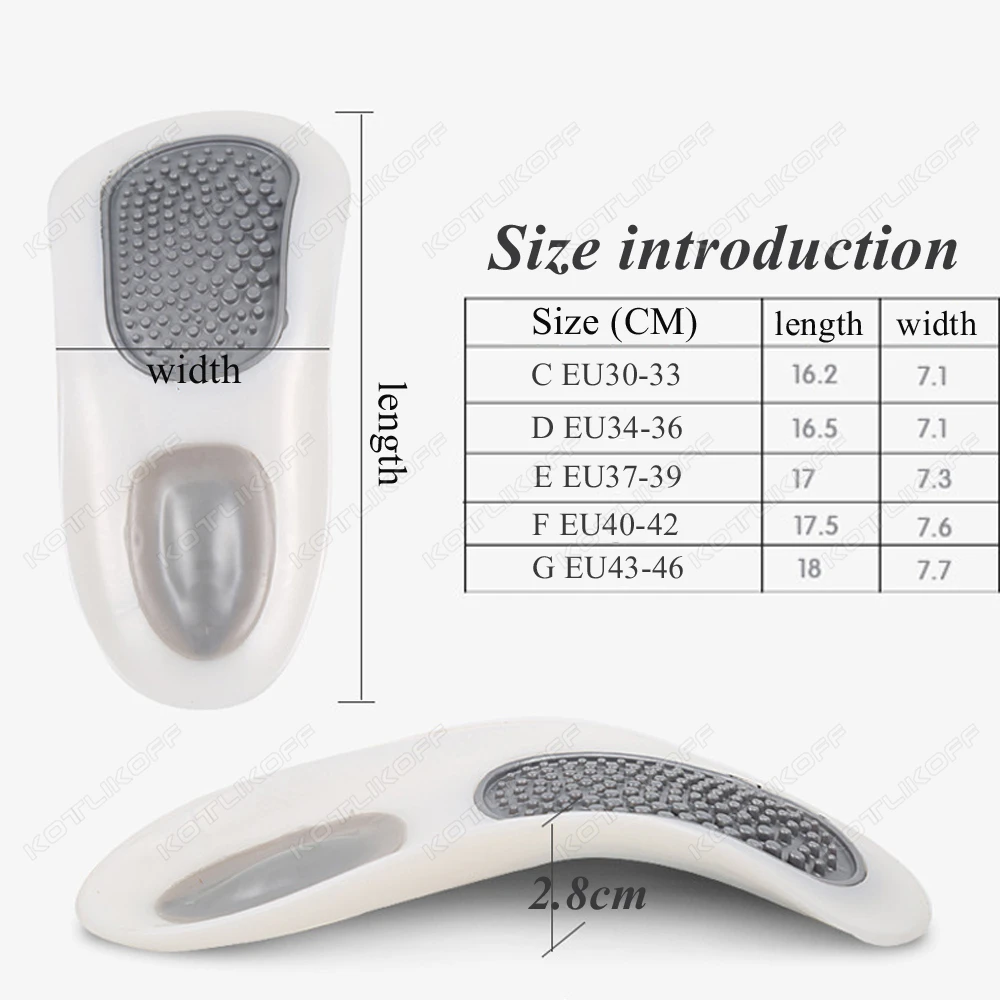 1 Set Removable Foot Massager Shoe Pads Orthopedic Half Insoles For Shoes Relieve Foot Arch Pain Foot Care Shoe Accessories