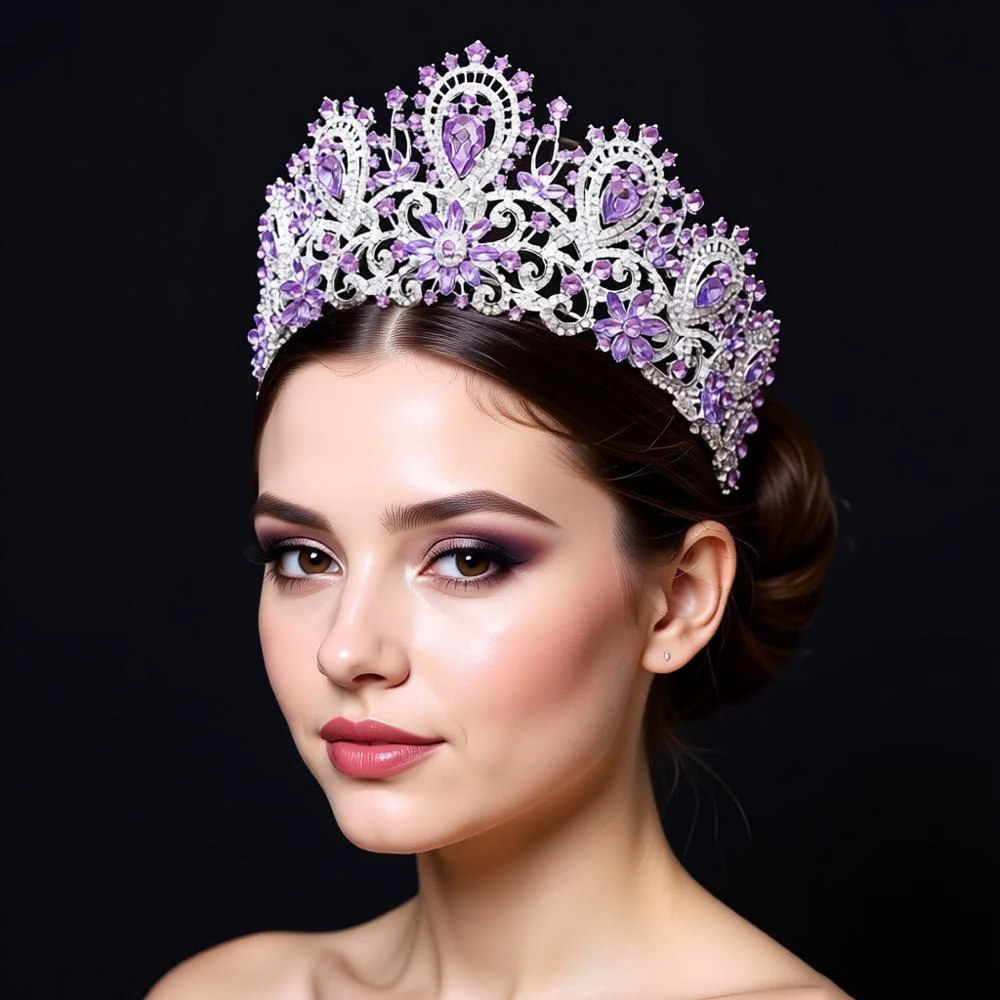 Luxury Rhinestone Princess Style Wedding Hair Crown High-End Bridal Makeup Photography Queen Tiaras  Headwear