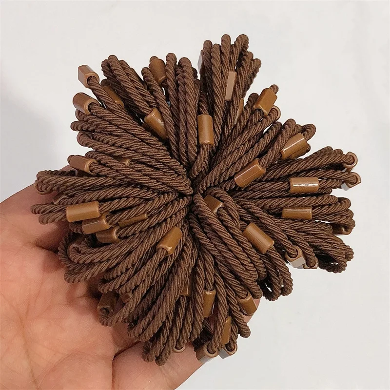 50/100 pezzi elastico in gomma per donne ragazze cravatta nera per capelli bambini bambini coda di cavallo accessori per capelli forniture per la creazione di gioielli