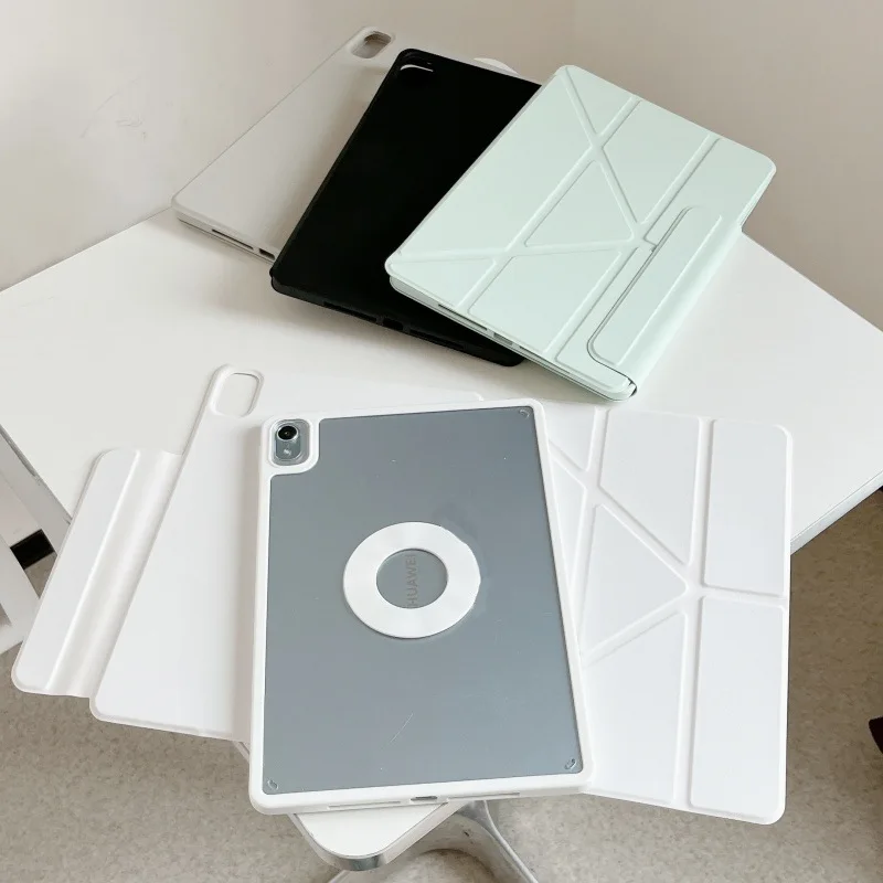 

Y Folded Stand Case For Huawei MatePad 11.5S 2024 Air 11.5 BTK-W00 Detachable Magnet Ring Tablet Cover MatePad Pro 12.2"PU Funda