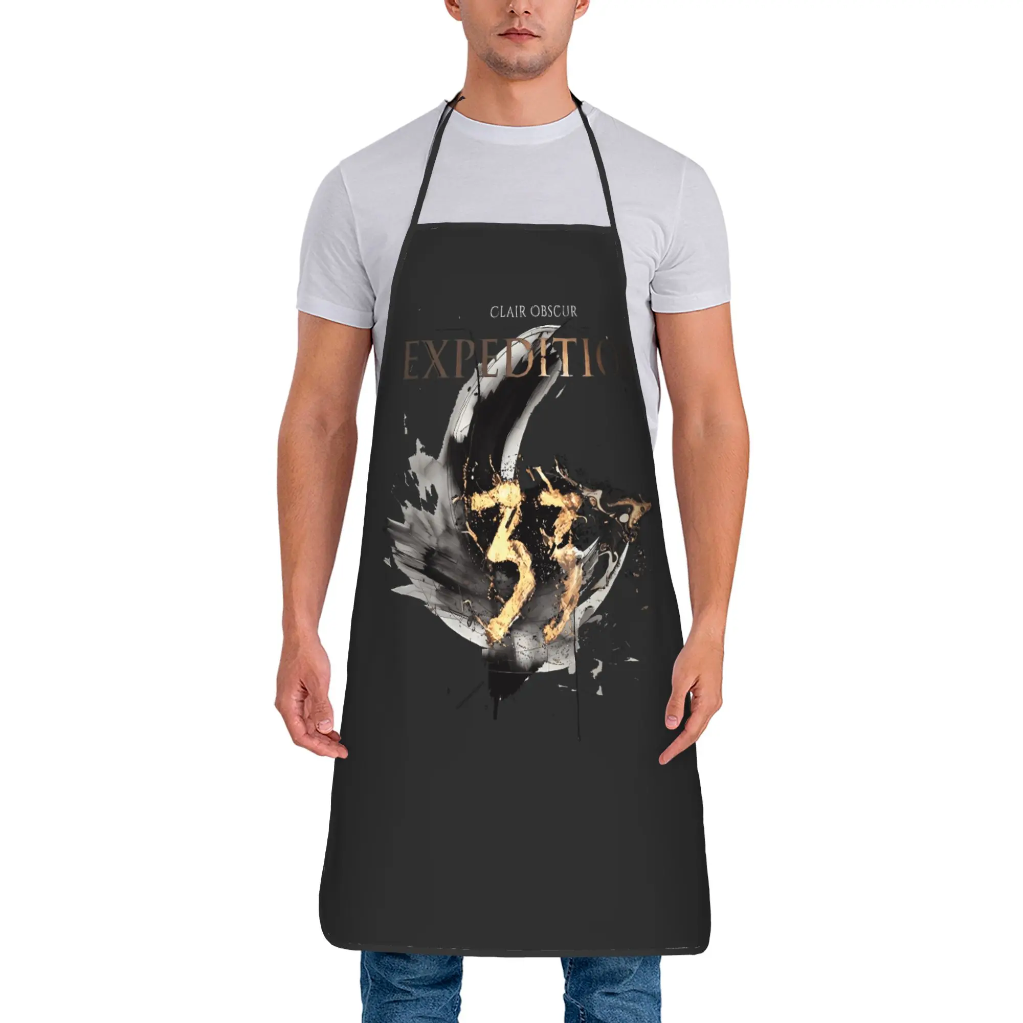 

Фартук для игры в игры Clair Obscur Expedition 33, фартук для парикмахера, рабочий фартук для кухни, аксессуары для приготовления пищи, фартуки на заказ без карманов