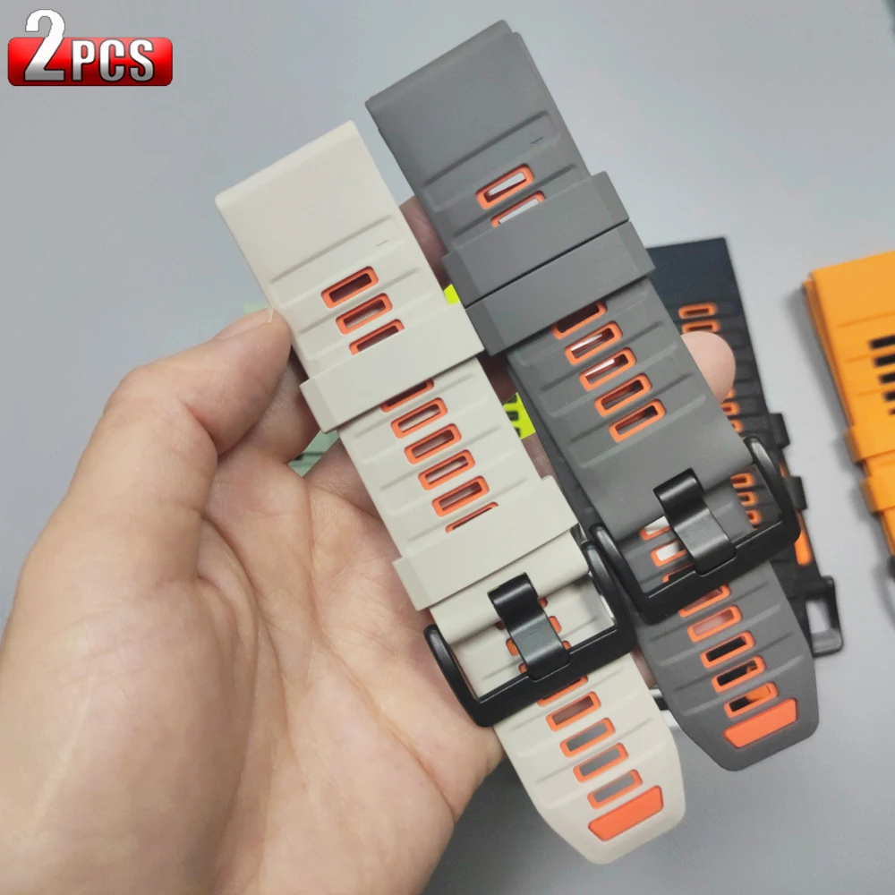 2 Stück QuickFi Uhrenarmband Offiziell 1:1 für Garmin Fenix 8 E 7X 7 6 6XPro/Epix Pro Gen 2 970 965 Silikon 22mm 26mm Armband