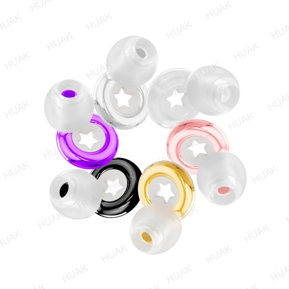 

HUAK Plus Ear Plugs Soft Reusable Silicone with Extra Coverage for Swimming Sleeping Learning Concert Motorcyclists Multi Colors