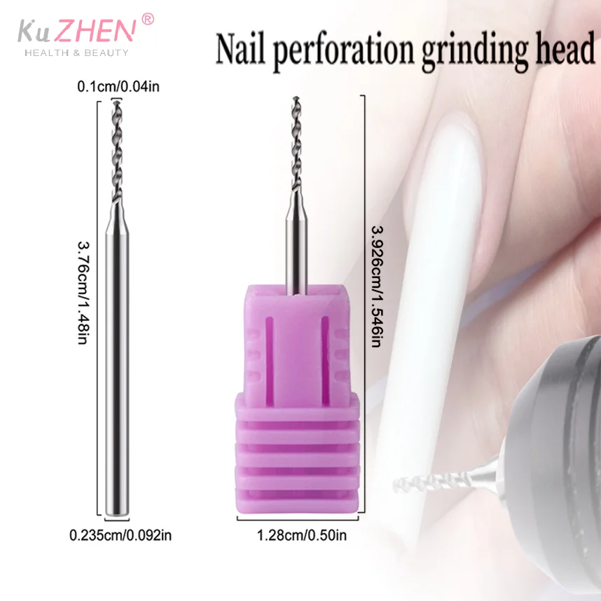 Cabeça de moagem de perfuração da arte do prego aço tungstênio brocas diy estilo punk encantos do prego ferramenta manicure acessórios da máquina