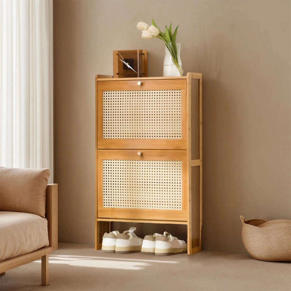 خزانة أحذية خشبية متعددة الوظائف ذات سعة كبيرة، خزانة أحذية بسيطة، رف قوي ومستقر مقاوم للغبار