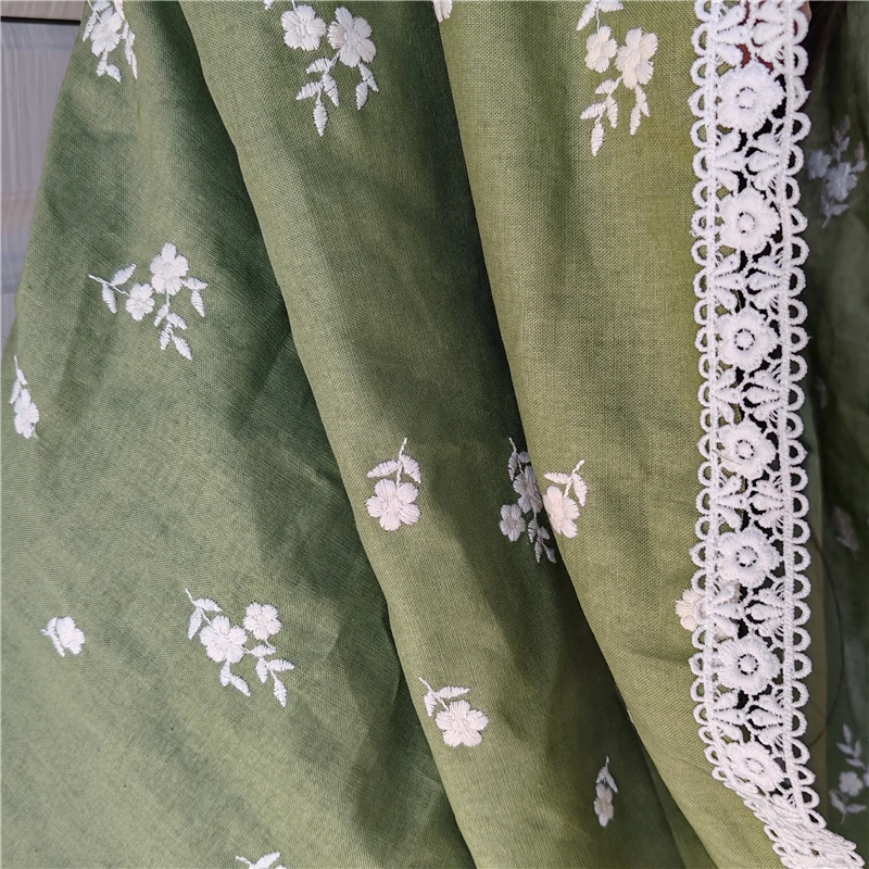 القطن الأخضر المطرزة الأزهار مانتيلا الكنيسة رئيس تغطي النساء الكاثوليكية هدية اللاتينية كتلة خمر زهور الصلاة حافة الدانتيل