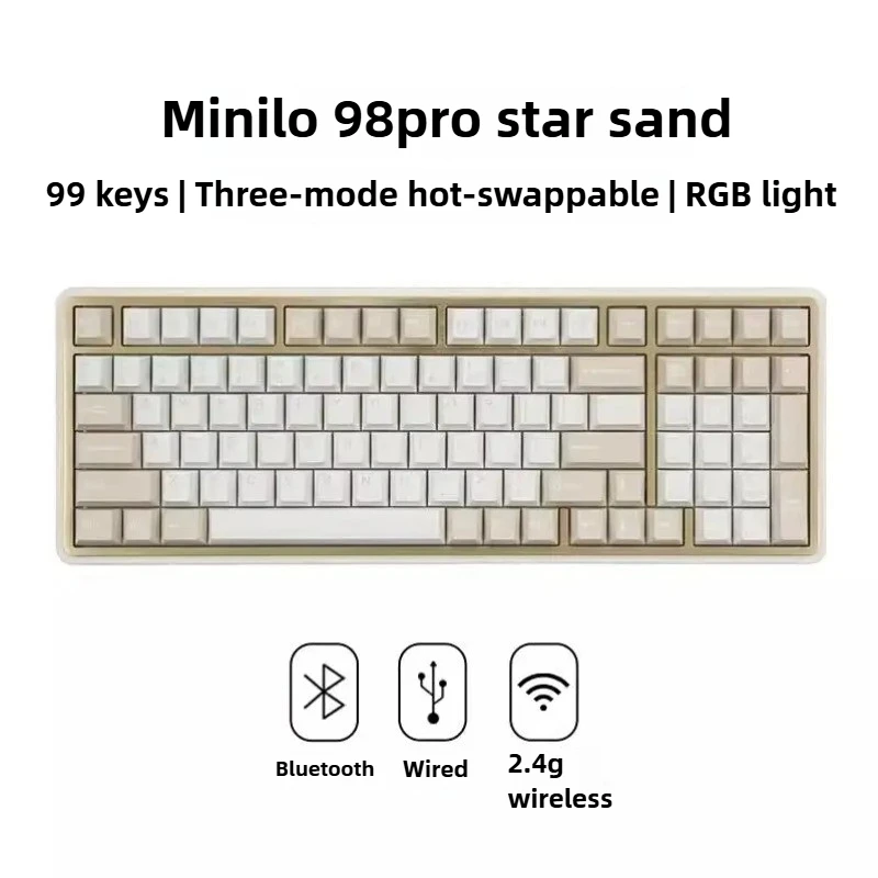 Xoilo minilo 98% minilo98pro Механическая клавиатура Star Sand с 3 режимами и низкой задержкой, горячая вилка, RGB-подсветка, игровая офисная клавиатура