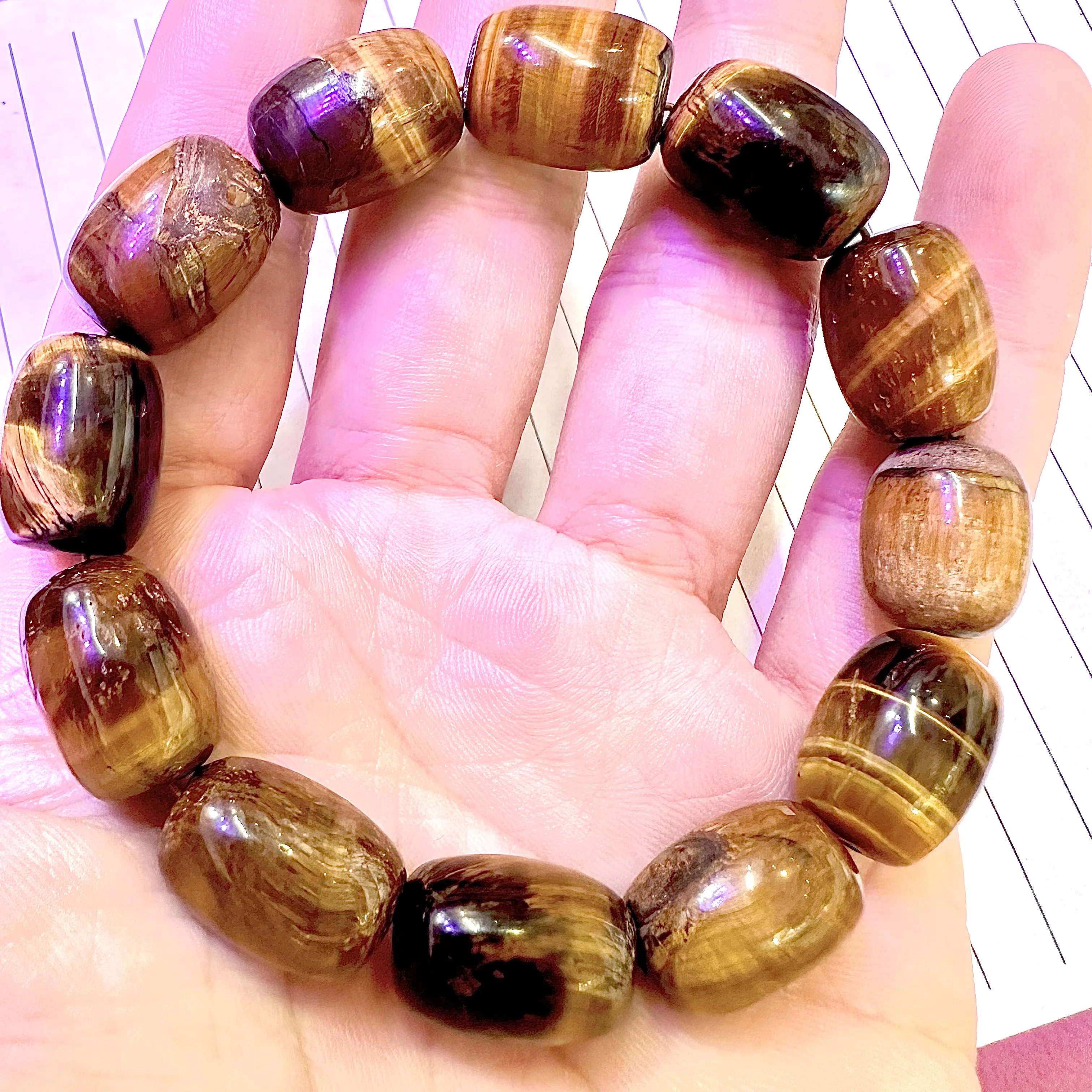 Yellow Tiger‘s eye Barrel Stone Bracelets for Women 2023 Cute Jewelry Big Crystal Stones Bracelet Amulet 12x16mm Free Shipping